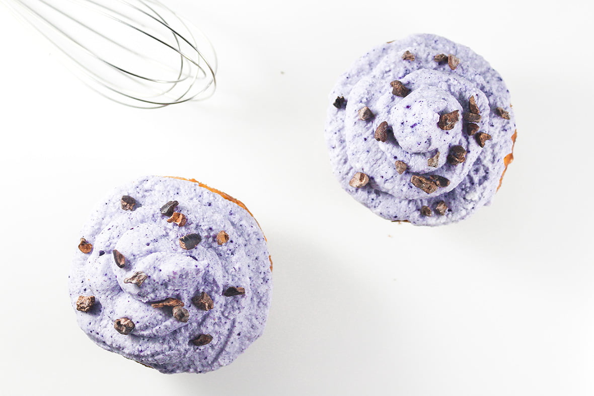 Muffins fáceis de aveia com cobertura de mirtilo selvagem